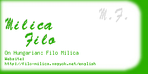 milica filo business card
